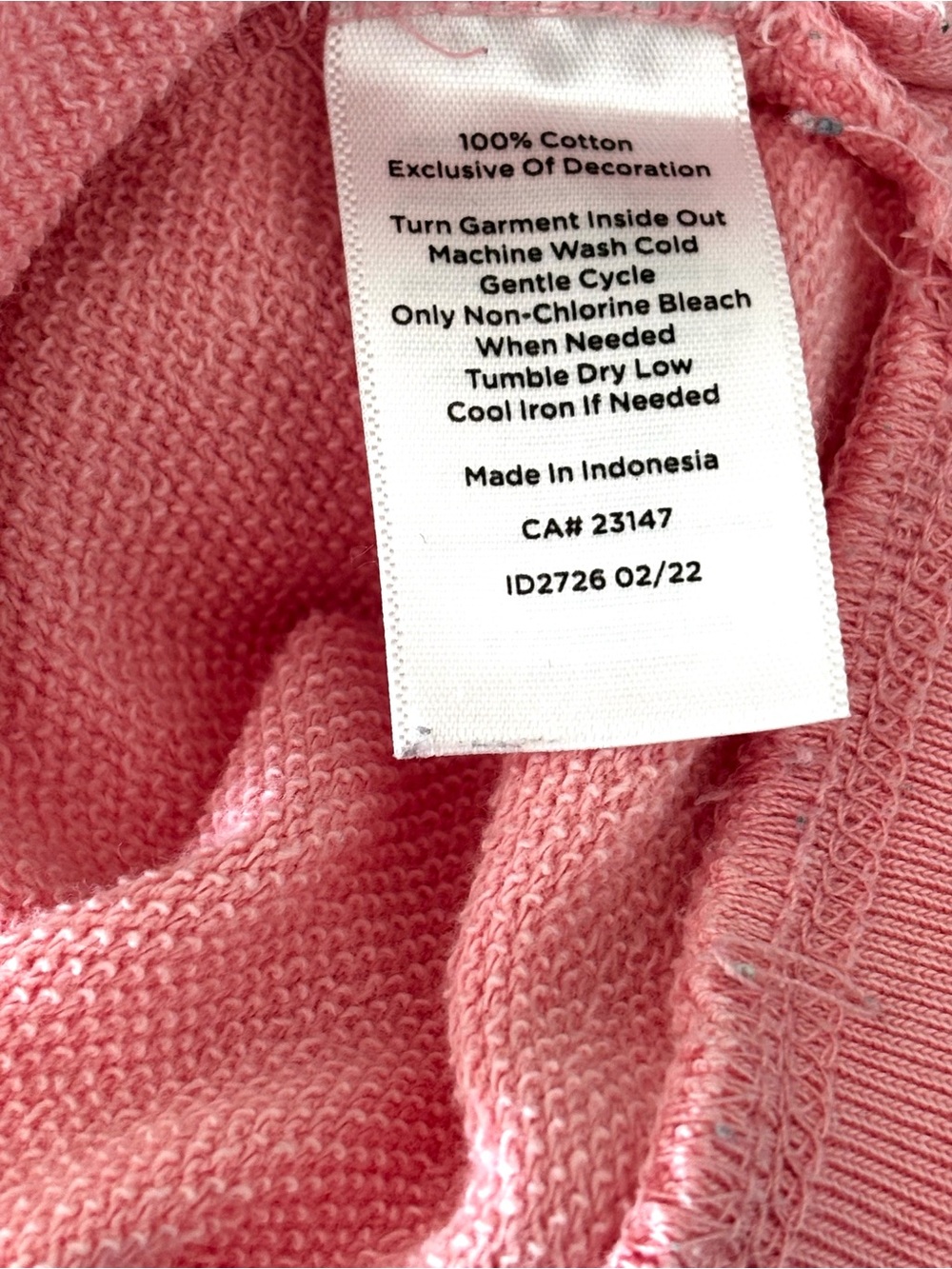 Talbots Embroidered Crewneck Sweatshirt Rose Pink 100% Cotton - Picture 5 of 5